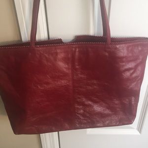 Latico red leather tote